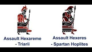 Total War: Rome II 1vs1: Assault Hexareme - Triarii vs Assault Hexeres - Spartan Hoplites