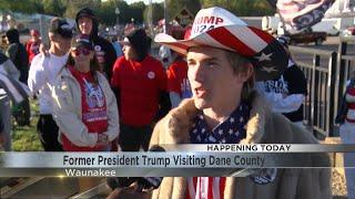 Former President Donald Trump in Waunakee Tuesday, voters share enthusiasm