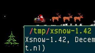 Xsnow, snow, tree, reindeer, Rudolf, Santa, possibly windy