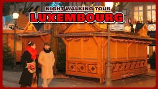 LUXEMBOURG City   The Night Before Christmas Markets and Winterlights | Night Walking Tour 2024