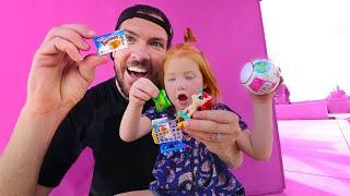 BACKYARD TREASURE MAP!! Adley finds 5 Surprise Mini Brands and hidden unicorns!