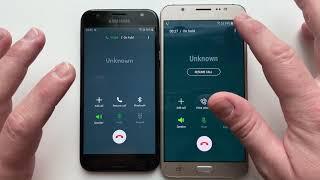 ANDROID 9 vs ANDROID 8 INCOMING CALL. SAMSUNG GALAXY J3 2017 vs GALAXY J7 2016