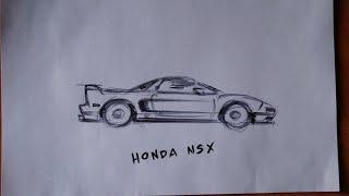 Как нарисовать машину Honda / Acura NSX  How to draw a car