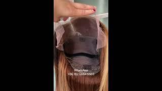13x4 lace frontal wig in color bob style. Preplucked hairline. Bleached knots. Big lace space !