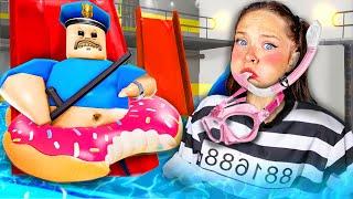 I ALMOST DROWNED!!! (Waterpark Barry's Prison Run - ROBLOX OBBY)