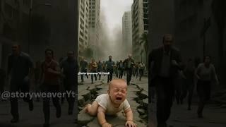 Poor Panda rescued the baby from Earthquake chaos #story #animals #earthquake #cute #shorts