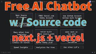 Free AI Chatbot with source code. See how to setup a 100% free chatbot using Vercel, Github, next.js