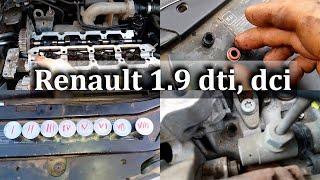 Renault 1.9 dci, dti. How to replace oil seals.