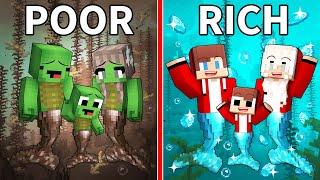 JJ and Mikey: POOR vs RICH Mermaid Family Battle in Minecraft - Maizen