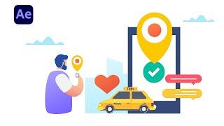 Explainer Taxi Animation in After Effects Tutorial | No Plugin