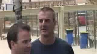 Chris Noth , Mike and Jeniya Penrod in Portugal on Pershing Yacht