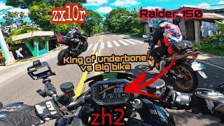 Bigbike Ginuhitan ng Raider 150//Pinalagan ng zx10r #edjaymotovlog #kingofunderbone#superbike