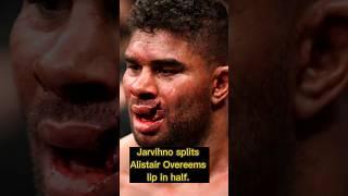 Jarvihno splits Alistair Overeems lip in half. #shorts #ufc