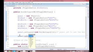 DIVEO10; JAVA Border Layout With Toggle Button