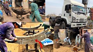 Hardworking YOUNG Guys FIXING A ISUZU TRUCK  FVR 240 Suspension System- Leaf Spring|