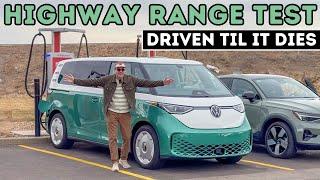 Volkswagen ID. Buzz (AWD) 70-MPH Highway Range Test! Driven Until It Dies