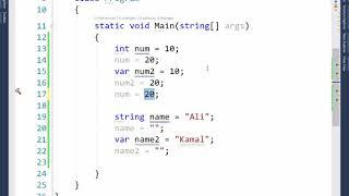 how to declare Implicitly Typed Local Variable c#