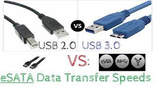 USB 2.0 VS USB 3.0 VS eSata Data Transfer Speeds - USB 3.1 & eSata Combo?