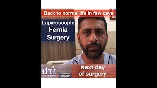 Laparoscopic Umbilical Hernia Surgery: Patient Review about his recovery