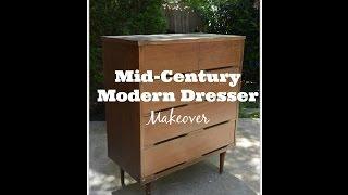 Mid Century Modern Dresser Makeover: Furniture Makeover - Thrift Diving