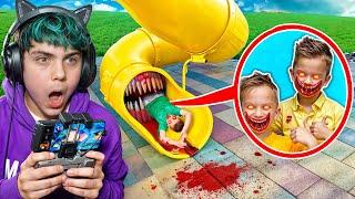 SLIDE EATER EAT VLAD AND NIKI CATCHES by the DRONE!