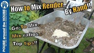 How to mix render by hand. Lime cement mortar mix ratios explained. Rendering mix for beginners!!