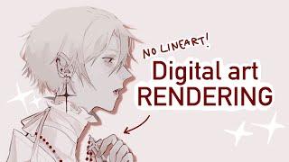How I Improved my DIGITAL PAINTING Process - No Lineart Rendering Speed Paint