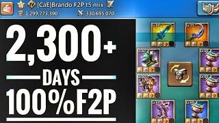 Brando F2P 2,300 DAYS LATER Lords Mobile F2P Account Overview [AmazonAppstore]