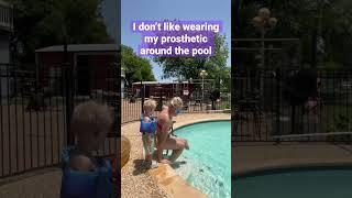 Amputee swim #amputee #prosthetic #liquidlimbs #belowkneeamputee #swim #summer #pool #amputeewomen