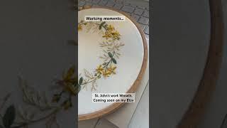 St. John’s wort embroidery wreath. #embroiderypattern #embroiderydesign #handembroidery