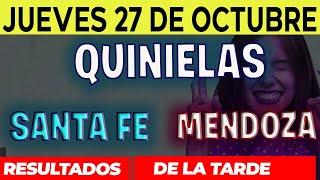 Resultados Quinielas Vespertinas de Santa Fe y Mendoza, Jueves 27 de Octubre