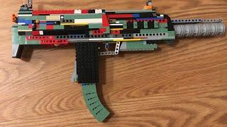 Lego MP7 working, automatic rubberband gun