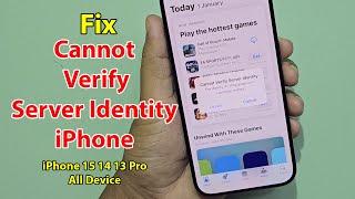 How to fix cannot verify server identity on iphone