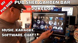 Jukebox And Karaoke Software On Touchscreen Computer In Pub Shed Garden Bar - Backyard Music Setup