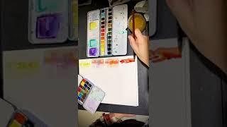 ️ tiny watercolor abstracts with horadam and sennelier #shorts