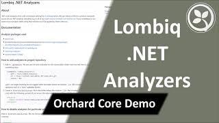 Lombiq .NET Analyzers - Orchard Core Demo