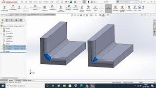 Alternate fillet corners in solidworks