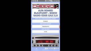 RADIO CODE CALC FOR ALFA ROMEO BLAUPUNKT BOSCH