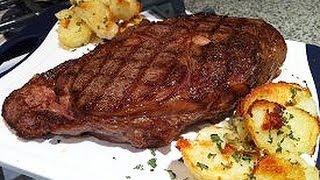 Steak & Oven-baked Potatoes & Grapefruit Juice : ASMR / Mukbang ( Eating Sounds )