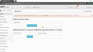 How to reboot the server via CWP