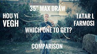 35" max draw! Hou Yi by Vegh vs. Tatar L by Farmosi - Archery Comparison