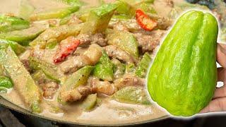 Super Creamy! Ginataang Sayote at Baboy! Tipid Ulam na Sobrang Sarap!