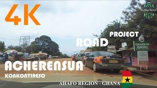 Konkontireso To Acherensua Road Drive in the Asutifi North Ahafo Region of Ghana 4K