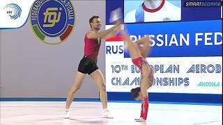 Ruslan ZUBAIROV & Veronika KORNEVA (RUS) - 2017 Aerobics Europeans, mixed pairs final
