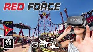 360° RED FORCE VR Roller Coaster Ferrari Land | onride POV Port Aventura Montaña Rusa