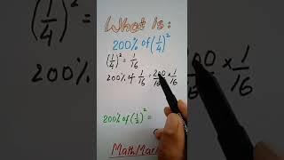 Percents of a squared Fraction#MathMarrow#Math shorts#Percentage of a Fraction