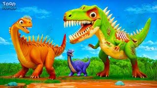 Zombie T Rex Rampage | Epic Dinosaur Rescue Adventure - Toon Dinos Cartoon 4K