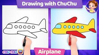 How to Draw an Airplane? - Drawing with ChuChu - ChuChu TV Drawing for Kids Easy Step by Step