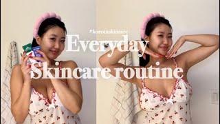 My everyday “my skin but better” Skincare routine| get unready with me #korean+western skincare