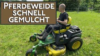 Pferdeweide mulchen, schädliches Wildkraut entfernen | John Deere ZTRAK ZeroTurn Rasentraktor